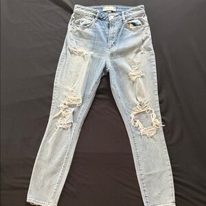 Abercrombie & Fitch Ripped Light Blue Skinny Jeans